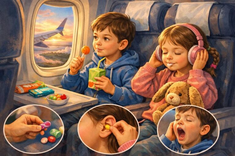 Kinderohren im Flugzeug: Was hilft wirklich gegen Druckschmerzen bei Start und Landung