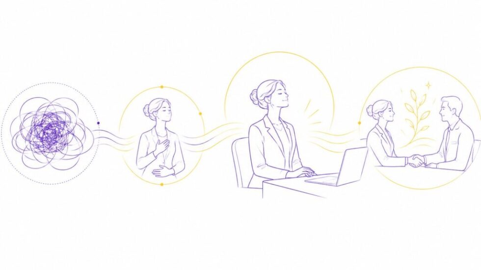 Bewerbungsangst überwinden: psychologische Strategien, Atemübungen, Gesprächsbeispiele und praktische Vorbereitung für ein souveränes Vorstellungsgespräch in Deutschland.